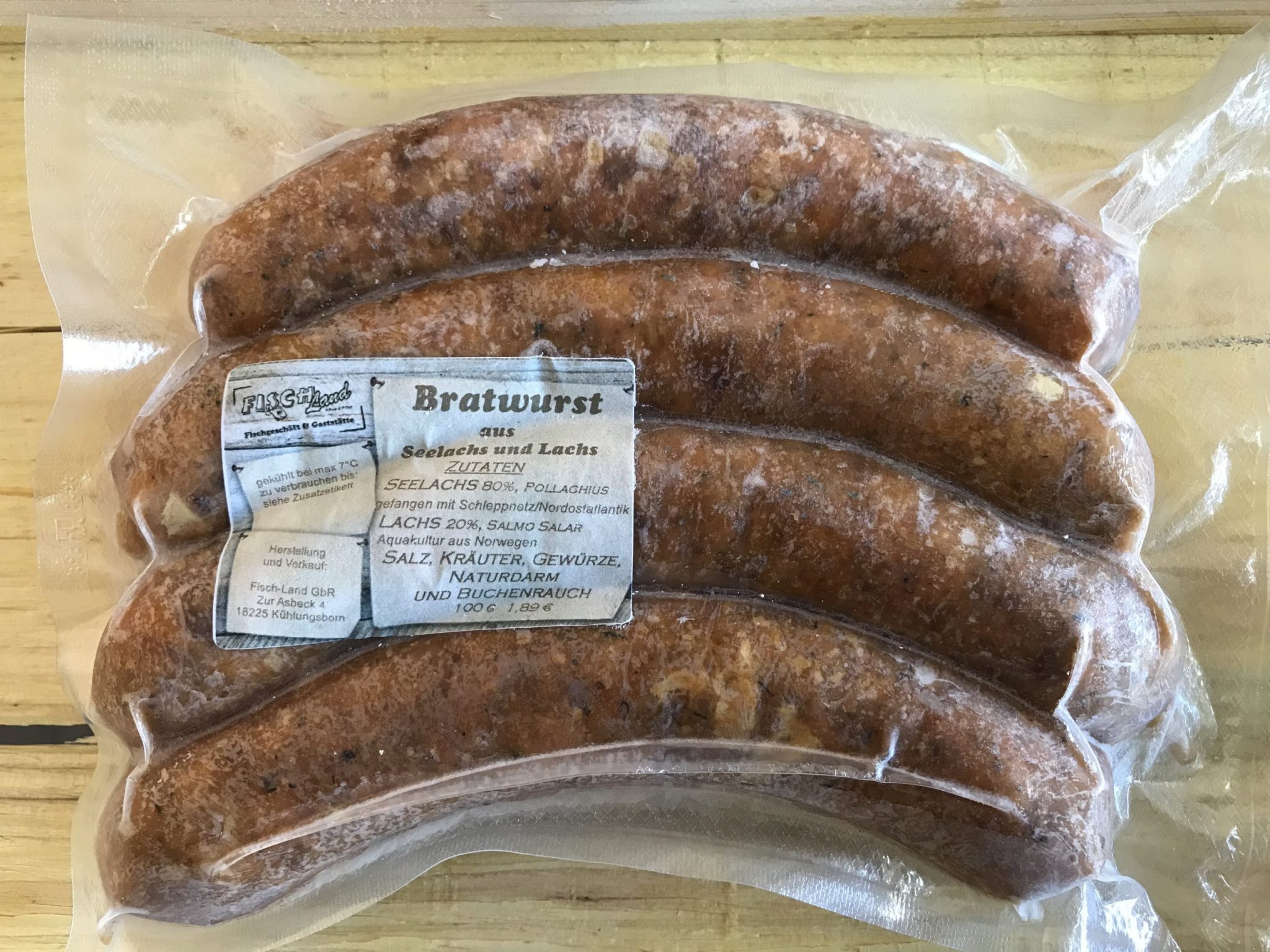 Fischbratwurst (Pack 4St 400g) – issfisch.de